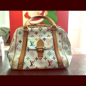 Louis Vuitton White MultiColor Priscilla Bag